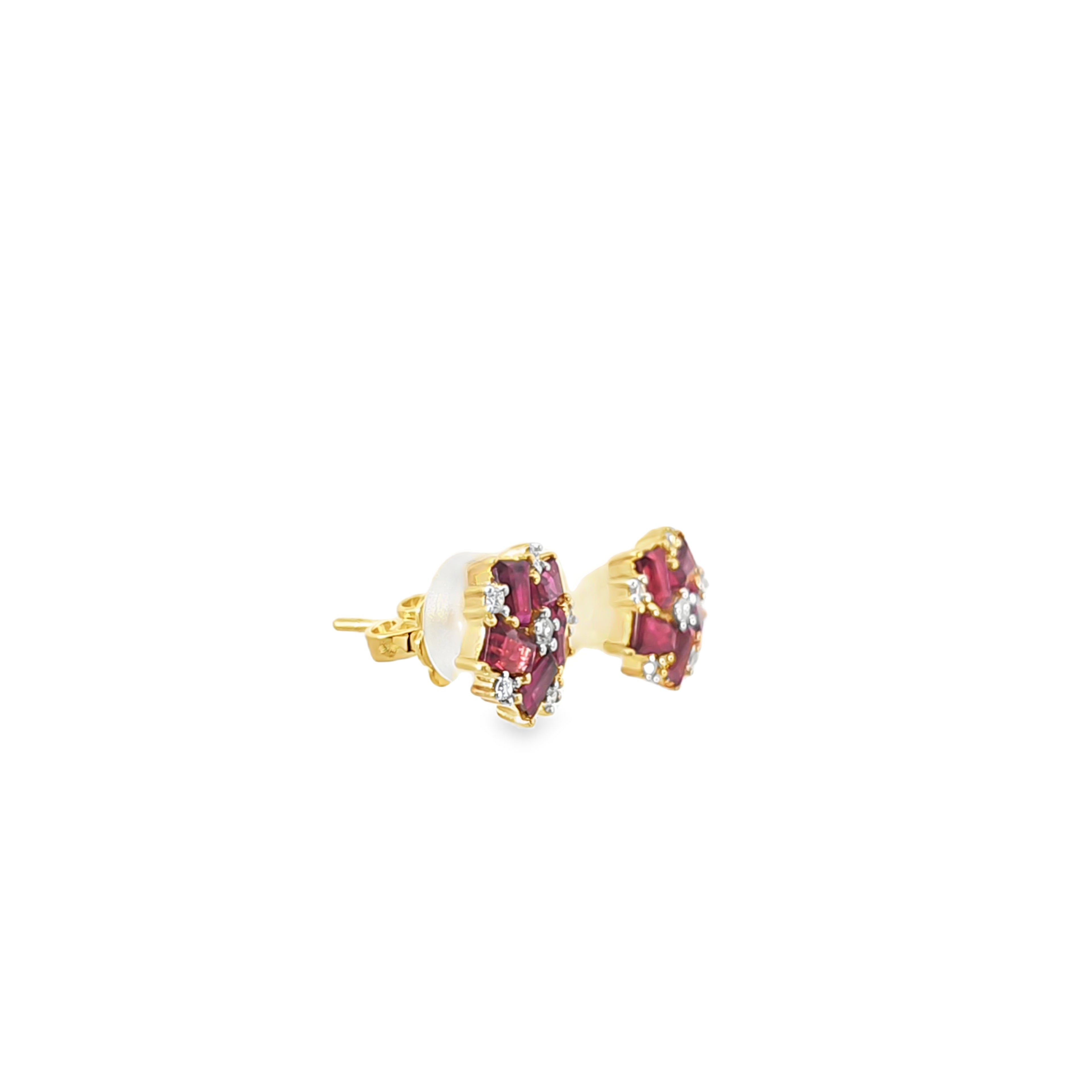 Ruby Tapered Stud Earrings