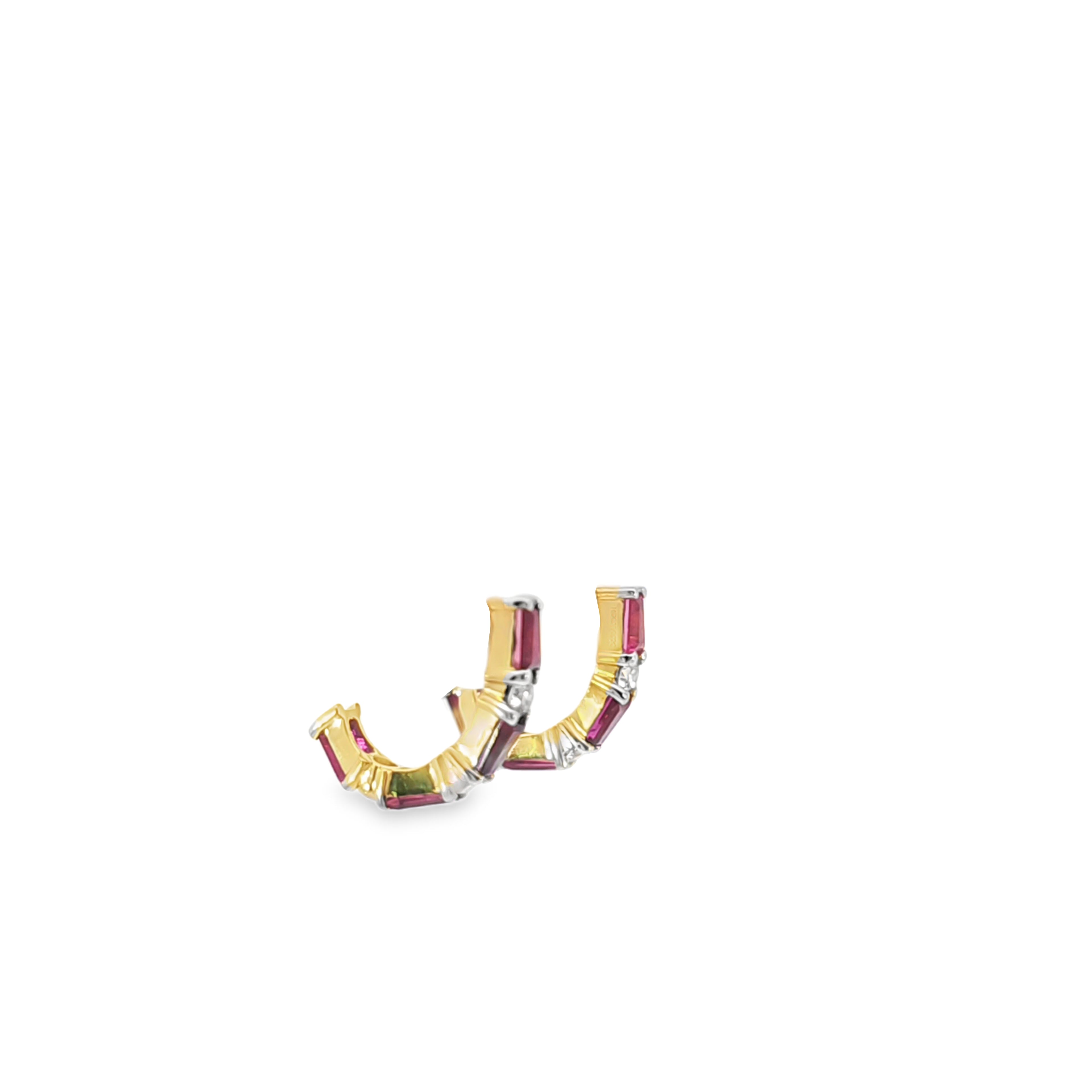 Ruby Tapered Half Circle Earrings