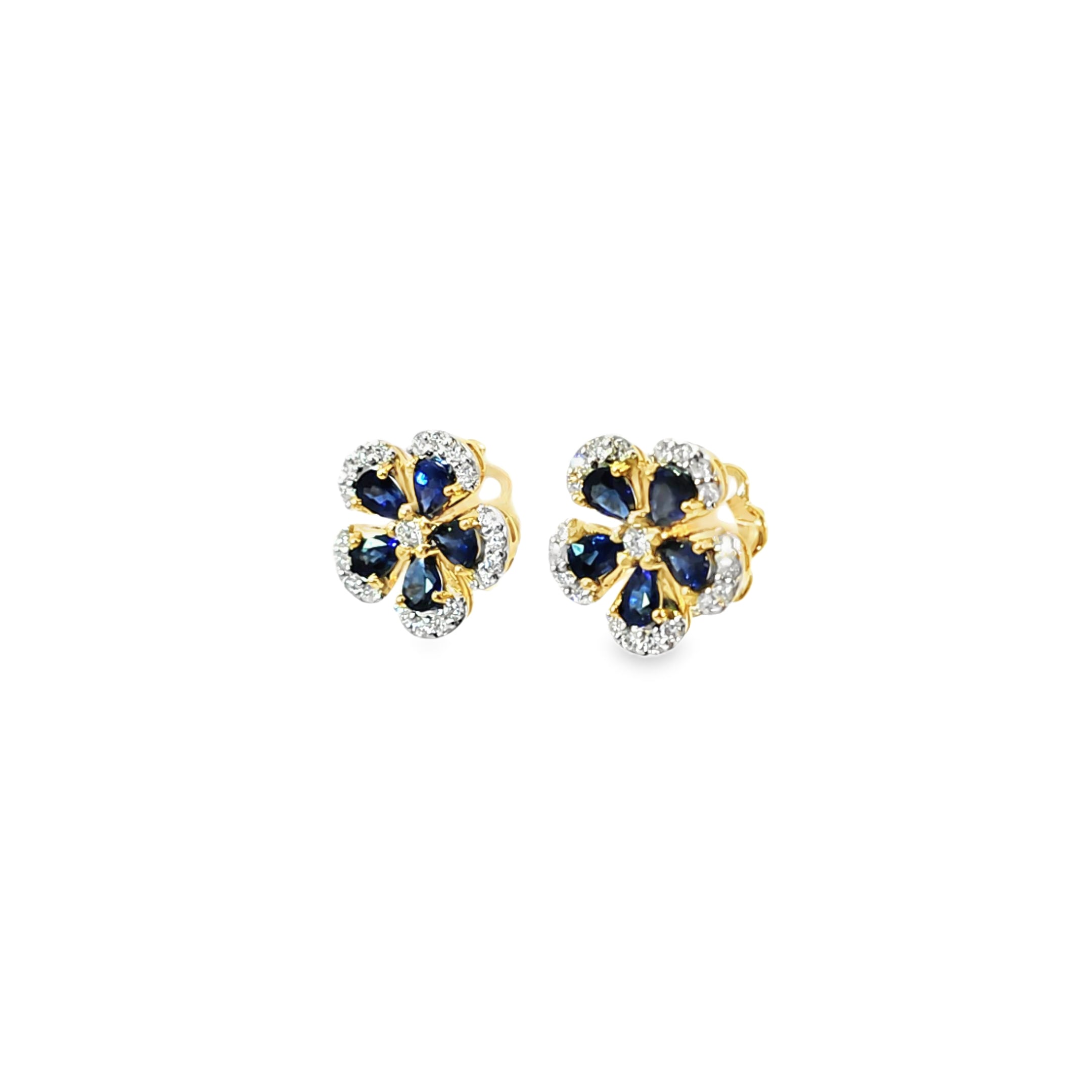 Sapphire Pear Stud Earrings