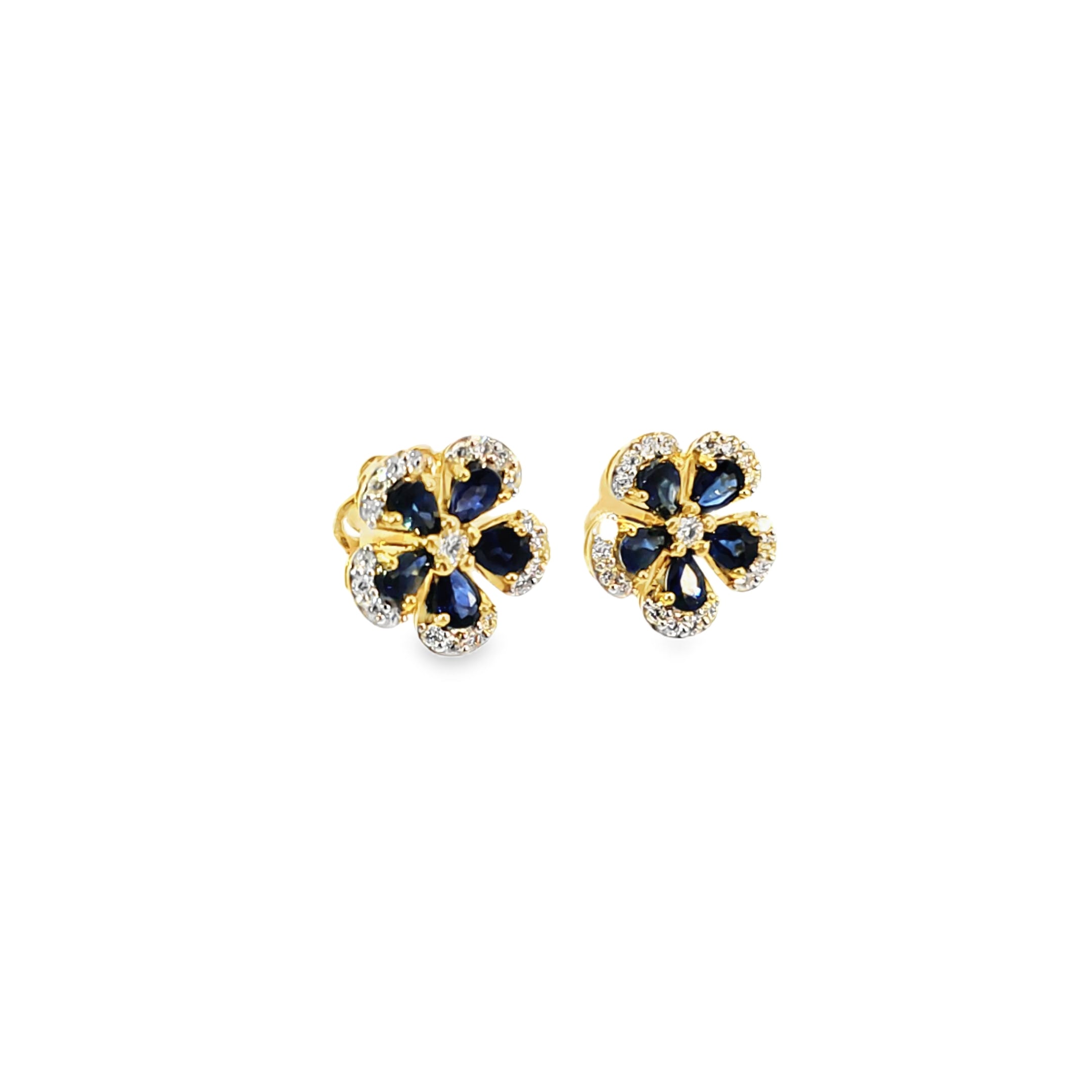 Sapphire Pear Stud Earrings