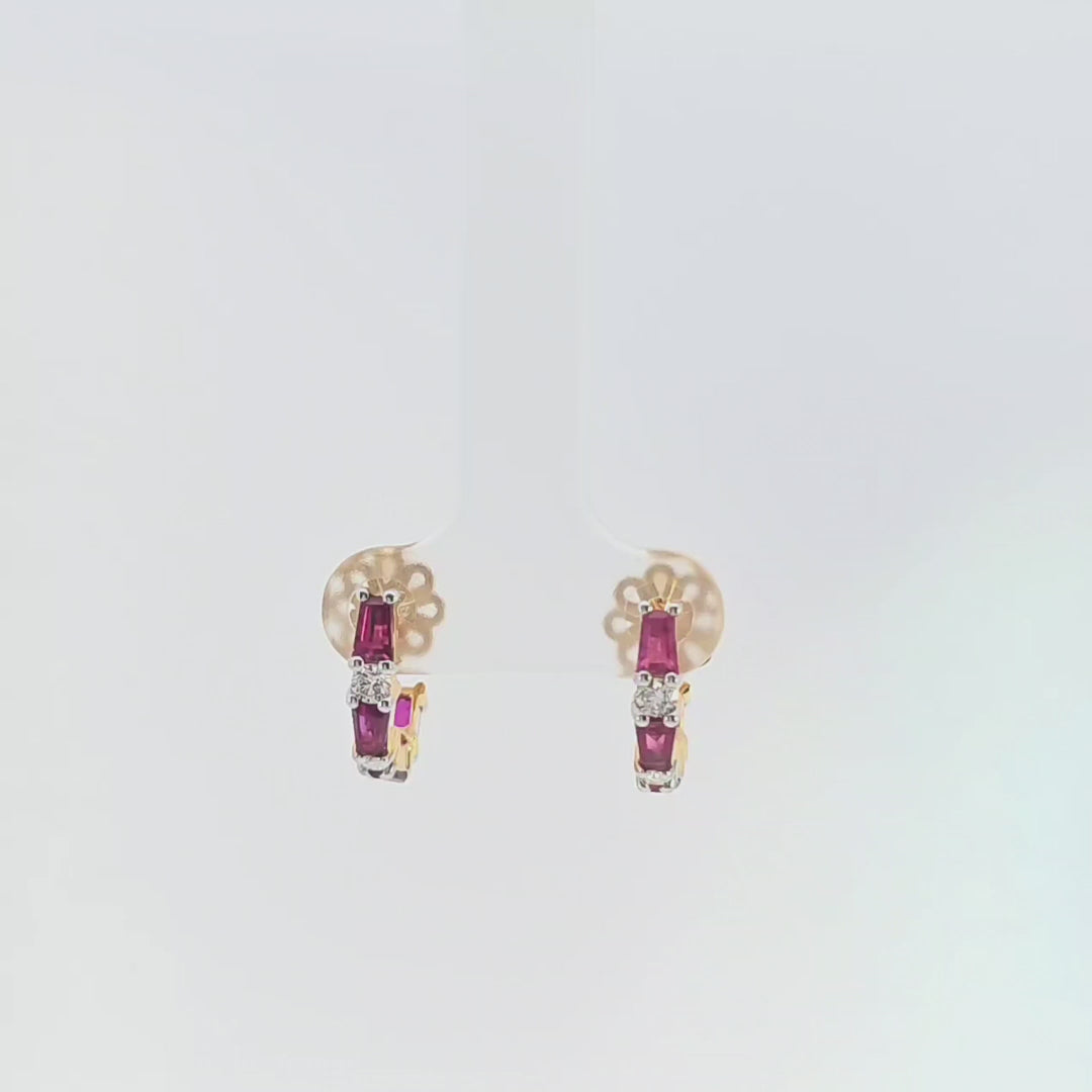 Ruby Tapered Half Circle Earrings