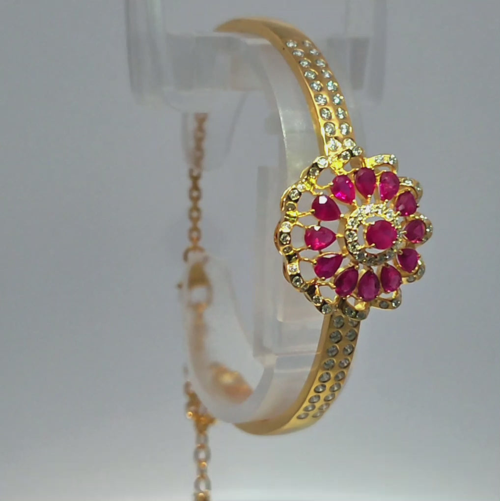 One Flower Semi Bangle