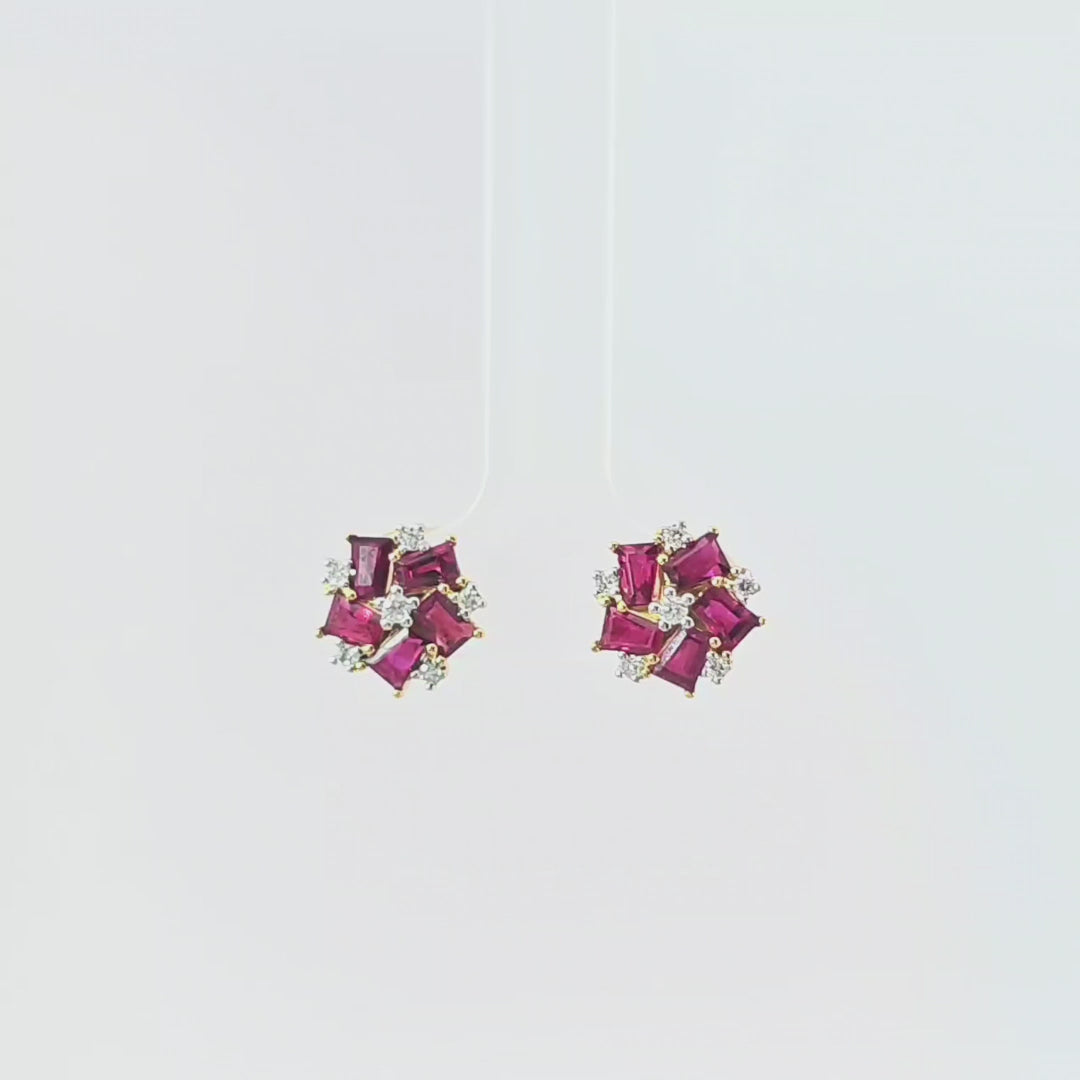 Ruby Tapered Stud Earrings