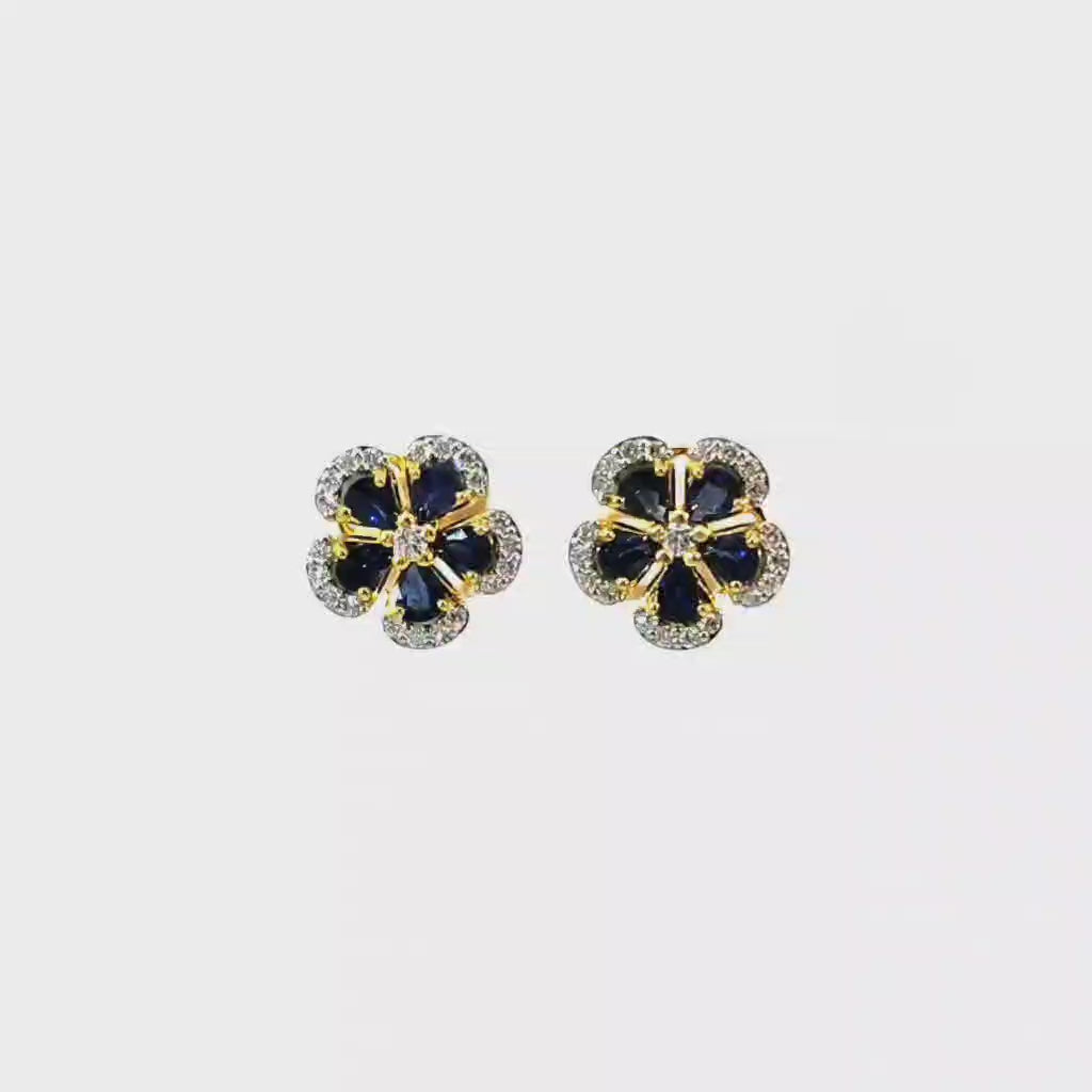 Sapphire Pear Stud Earrings